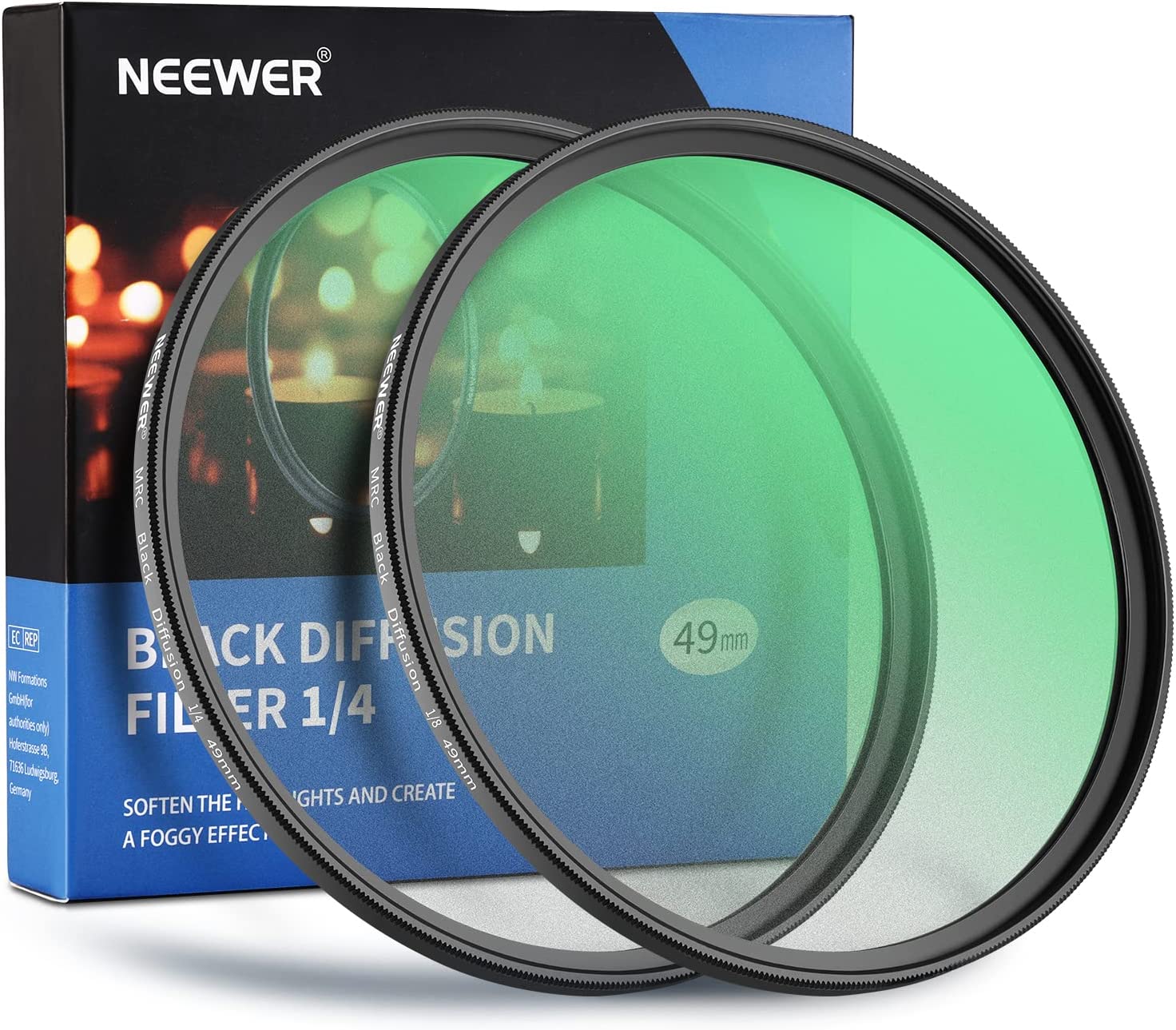 NEEWER 62mm レンズフィルター HD光学ガラス 30層ナノコーティング
