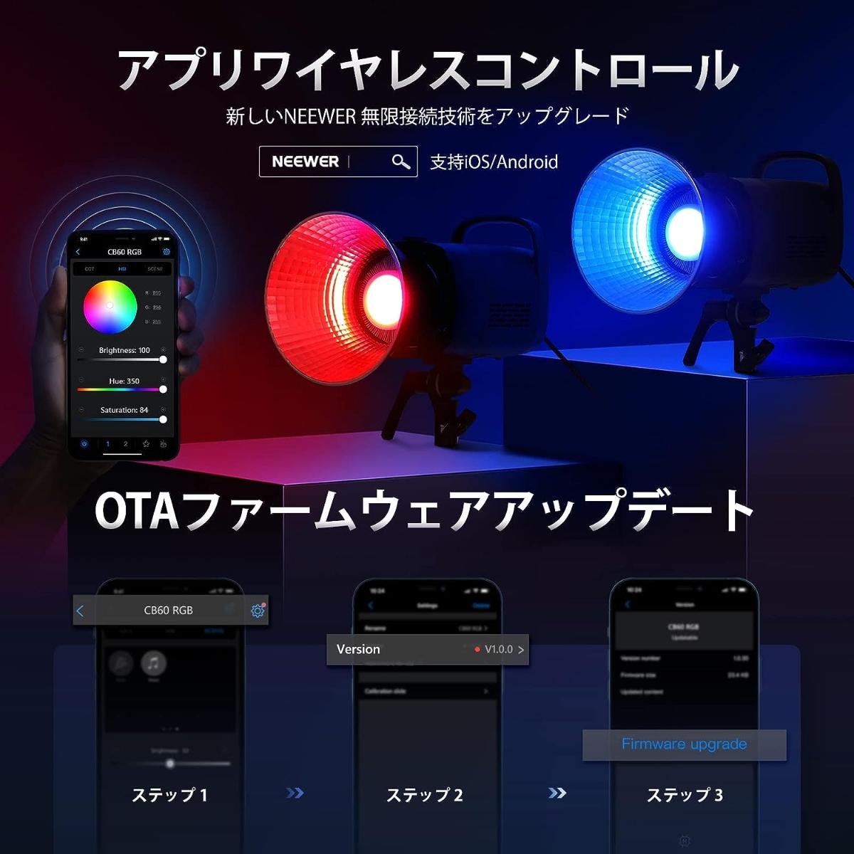 NEEWER RGB CB60 LEDビデオライト+inforsante.fr