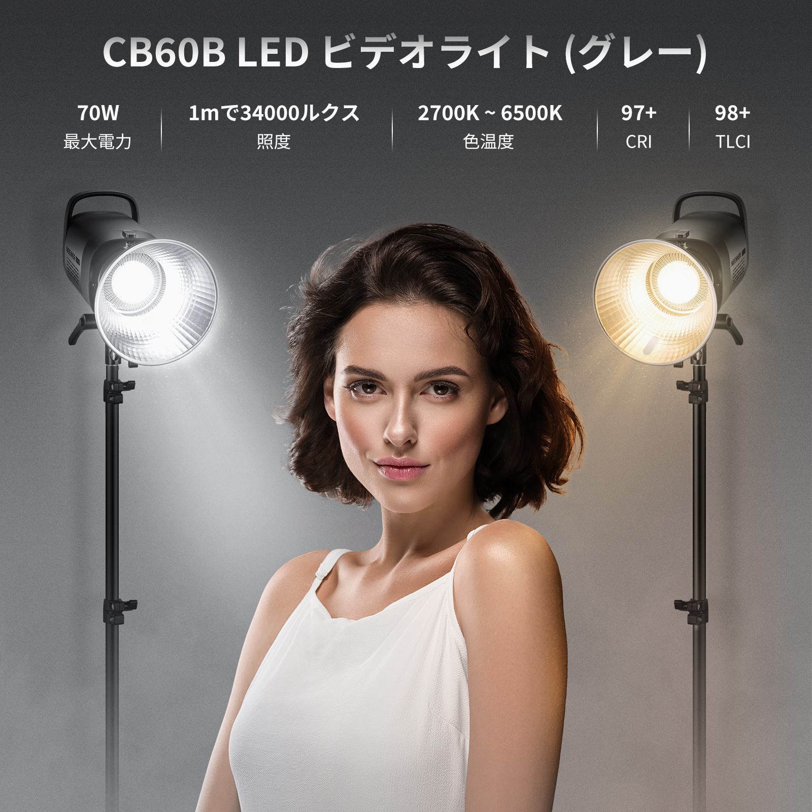 NEEWER CB60B 70W LEDビデオライト-
